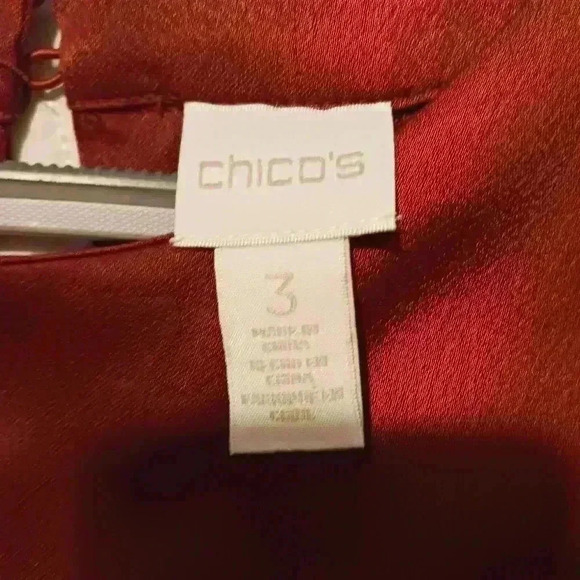 Chicos plus size satin maroon Blouse - Picture 11 of 13